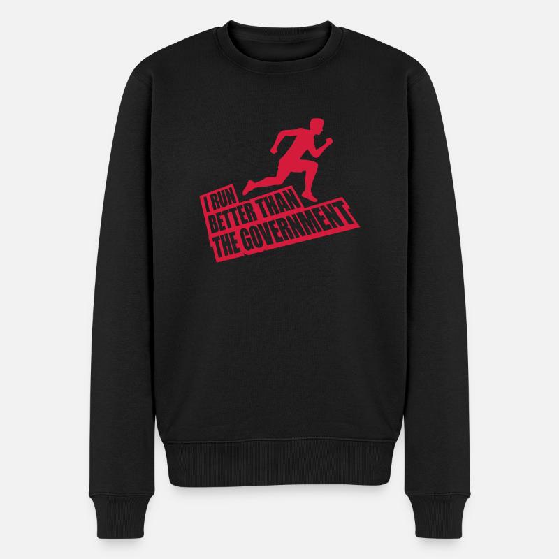 run better than government - Männer Premium Bio Pullover - Schwarz