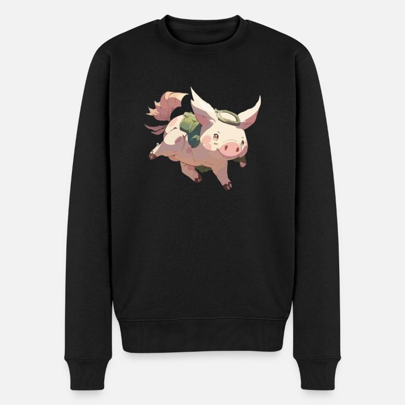 Pigo le cochon volant - Pull Premium bio Homme - noir