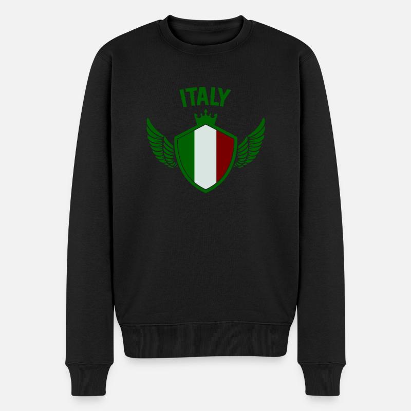 italy wappen - Männer Premium Bio Pullover - Schwarz