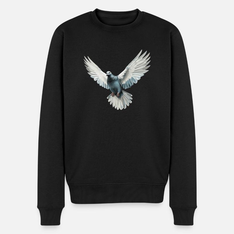Friedenstaube - Männer Premium Bio Pullover - Schwarz