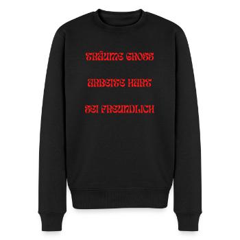 Inspirierendes Spruch - Männer Premium Bio Pullover - Schwarz - Vorne - Nico (187cm)