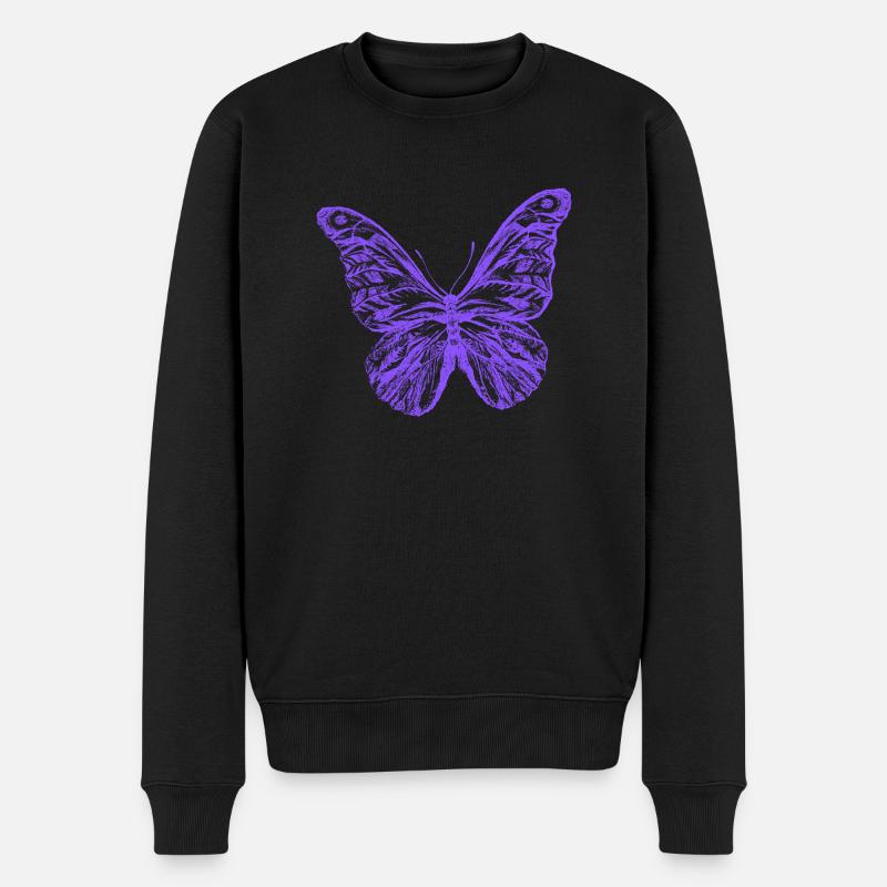 Schmetterling - Männer Premium Bio Pullover - Schwarz