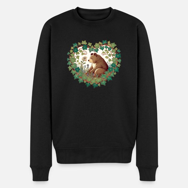 Braunbär - Männer Premium Bio Pullover - Schwarz