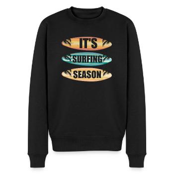 C’est la saison de surf Planche de surf d’été pour surfeur - Pull Premium bio Homme - noir - Devant - Nico (187cm)