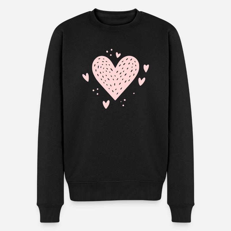 Herz Motiv Herzchen - Männer Premium Bio Pullover - Schwarz