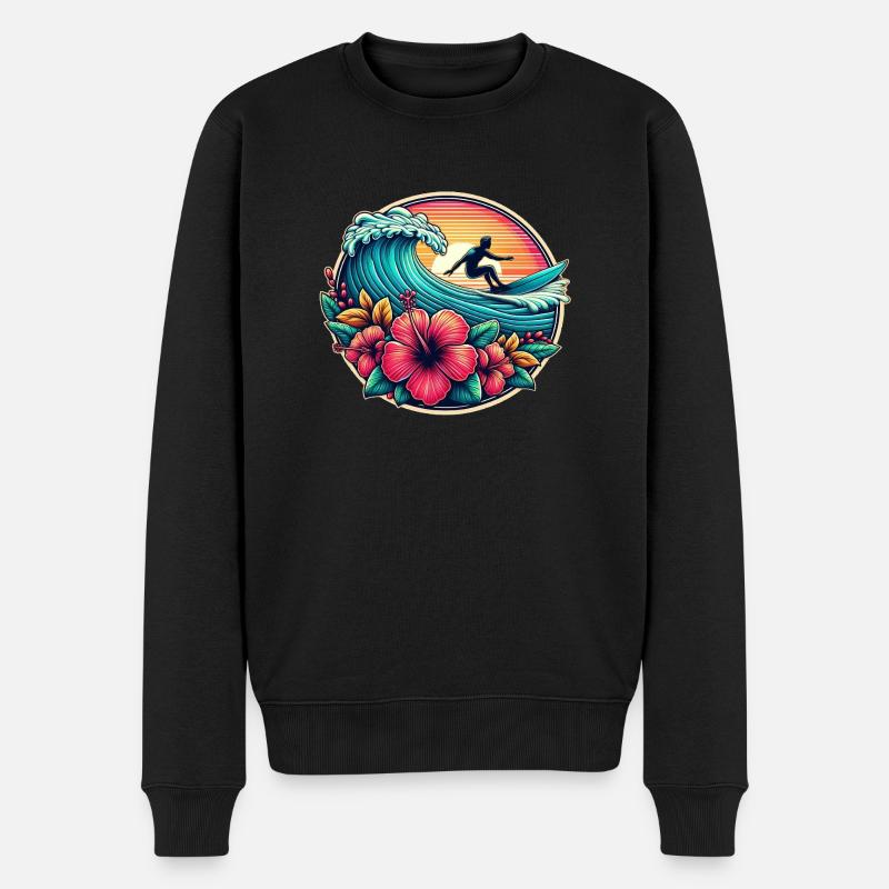 Logo du surfeur 2 - Pull Premium bio Homme - noir