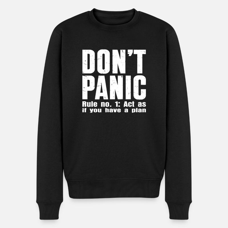Keine Panik – Vertraulichkeitsmodus: EIN - Männer Premium Bio Pullover - Schwarz