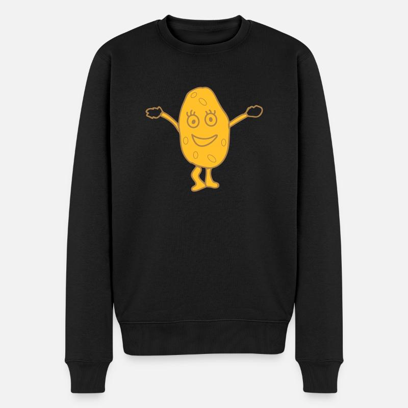 Dancing Potatoe - Männer Premium Bio Pullover - Schwarz