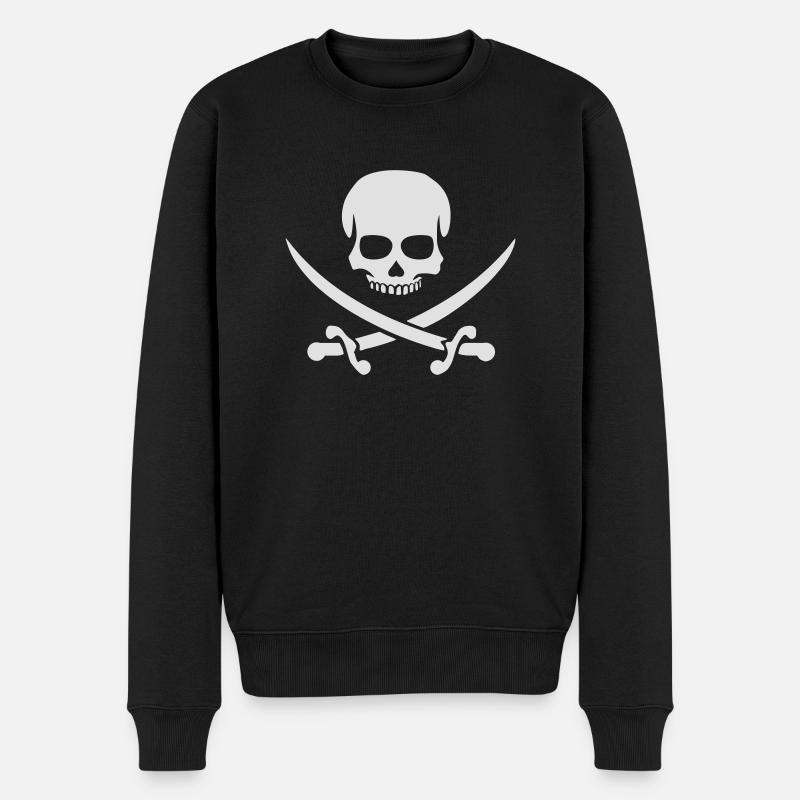 Crâne de pirate - Pull Premium bio Homme - noir