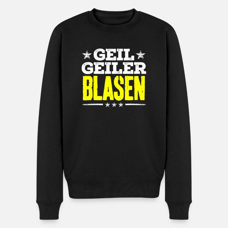 blasen - geil - Männer Premium Bio Pullover - Schwarz