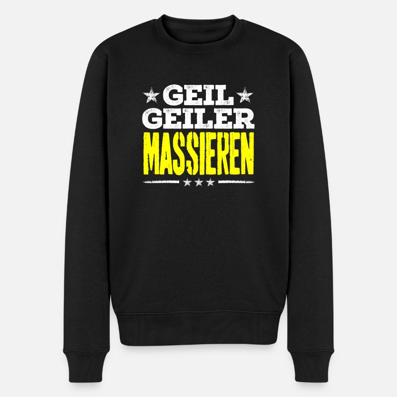 massieren - geil - Männer Premium Bio Pullover - Schwarz