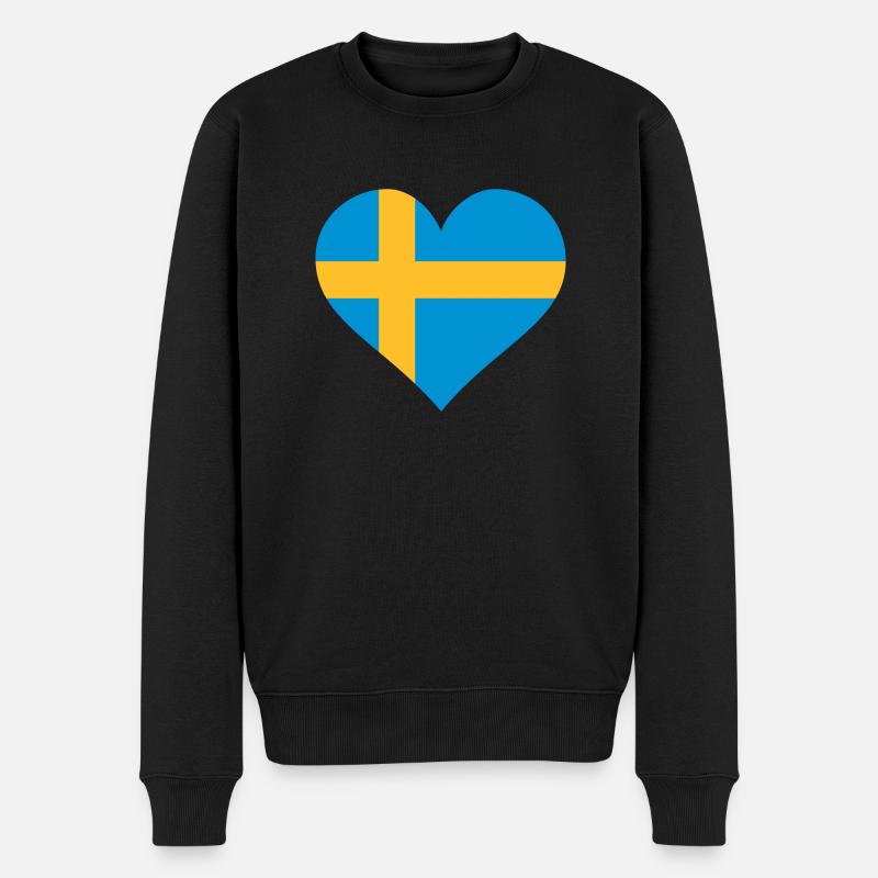 schweden herz - Männer Premium Bio Pullover - Schwarz