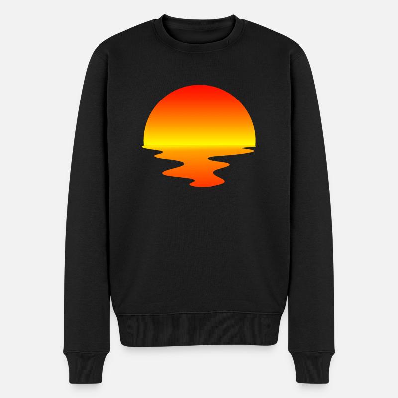 Sonnenuntergang / Sonne - Männer Premium Bio Pullover - Schwarz
