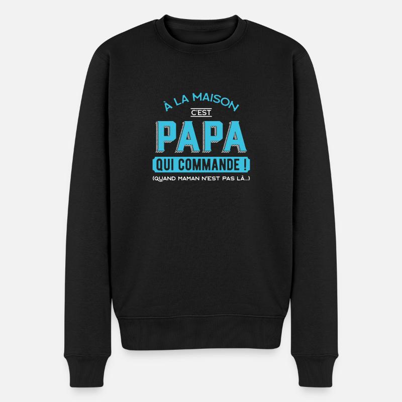papa qui commande - Pull Premium bio Homme - noir