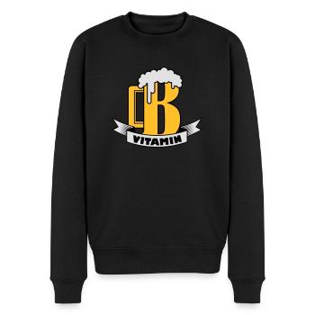 B vitamin - Männer Premium Bio Pullover - Schwarz - Vorne - Nico (187cm)