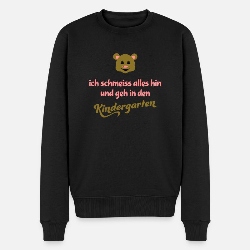 kindergarten - Männer Premium Bio Pullover - Schwarz