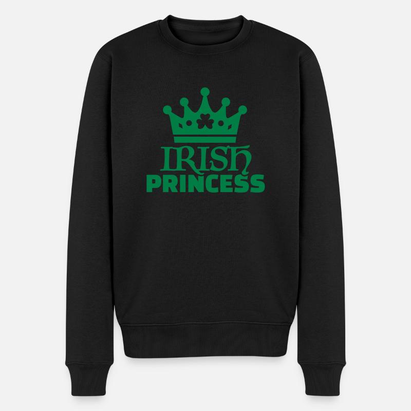 Irish princess - Männer Premium Bio Pullover - Schwarz