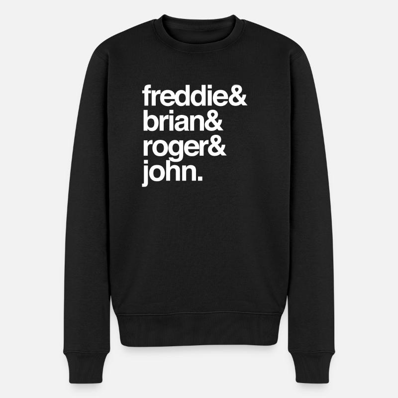KÖNIGIN PERSONAL - Männer Premium Bio Pullover - Schwarz