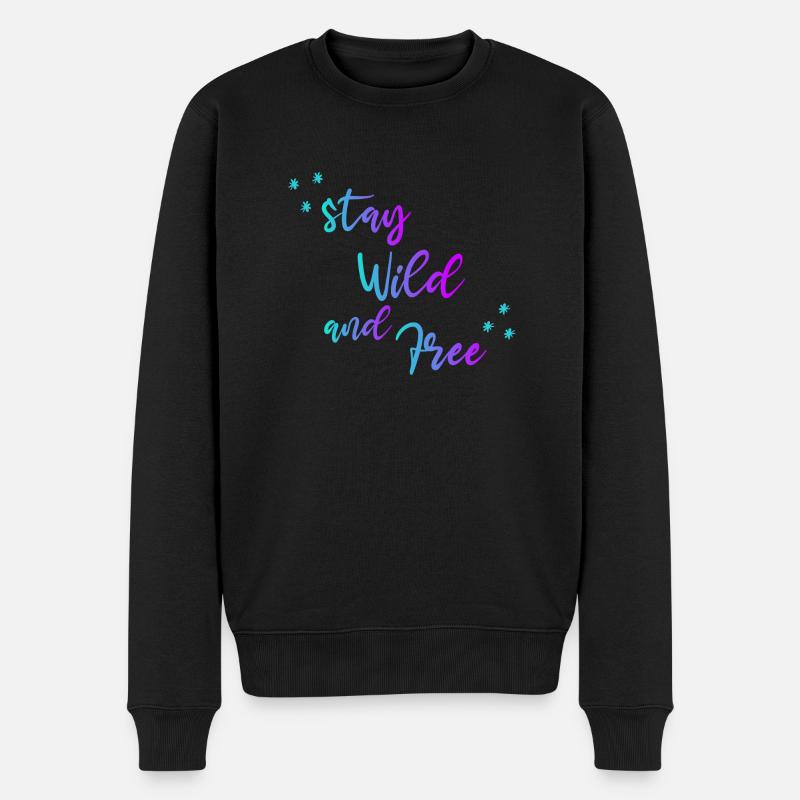 WILD FREE GRADIENT BLUE PURPLE - Pull Premium bio Homme - noir