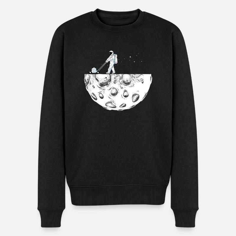 Astronaut mäht den Mond Raumfahrt Weltraum - Männer Premium Bio Pullover - Schwarz