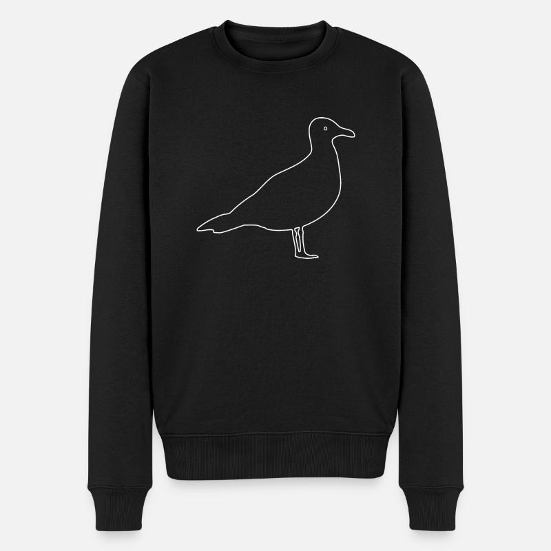 Mouette, Oiseaux, Colombe, - Pull Premium bio Homme - noir