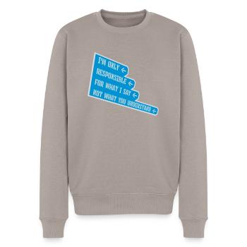 ce que je dis citation - Pull Premium bio Homme - taupe - Devant - Nico (187cm)
