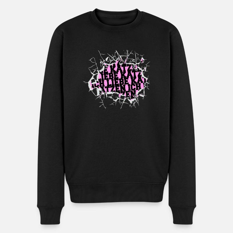 witzig statement spruch großkatze geschenkidee - Männer Premium Bio Pullover - Schwarz