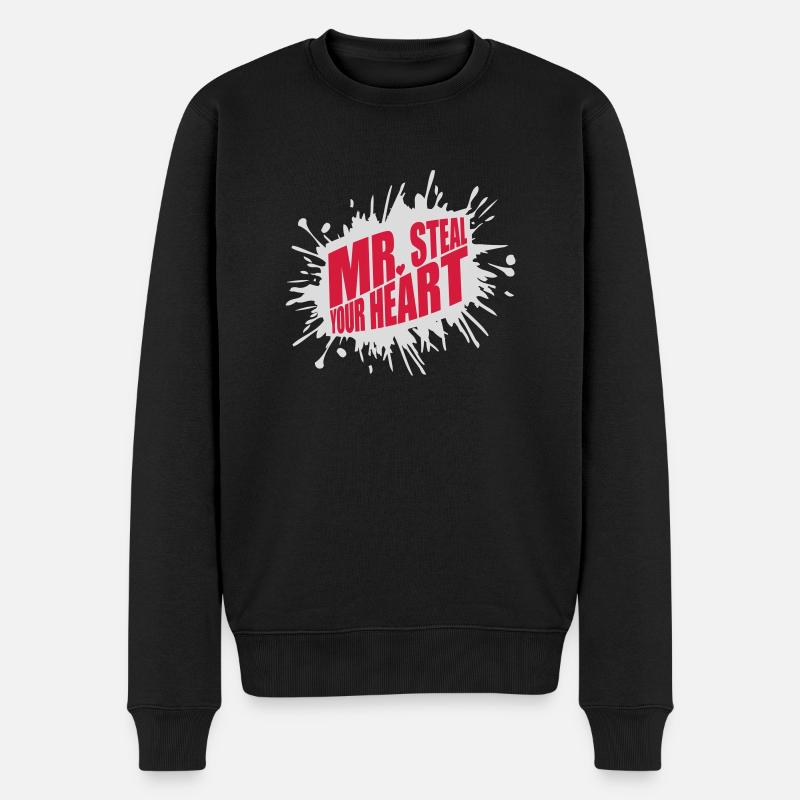 Mr steal your heart - Men's Premium Organic Jumper - black
