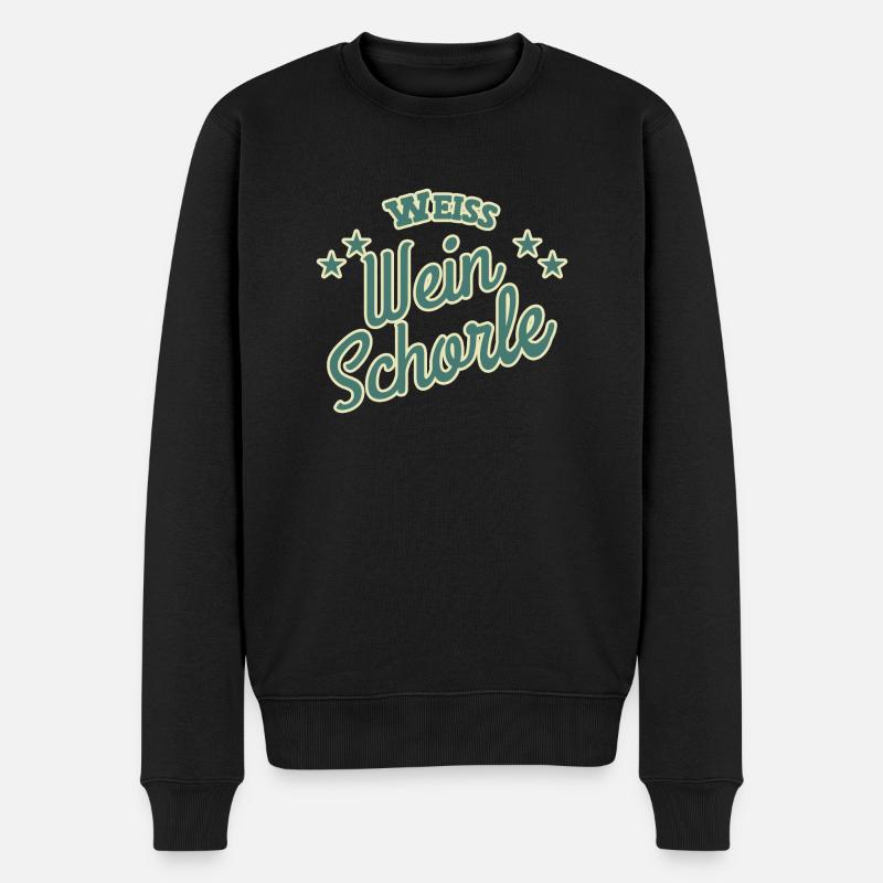Weißweinschorle - Männer Premium Bio Pullover - Schwarz