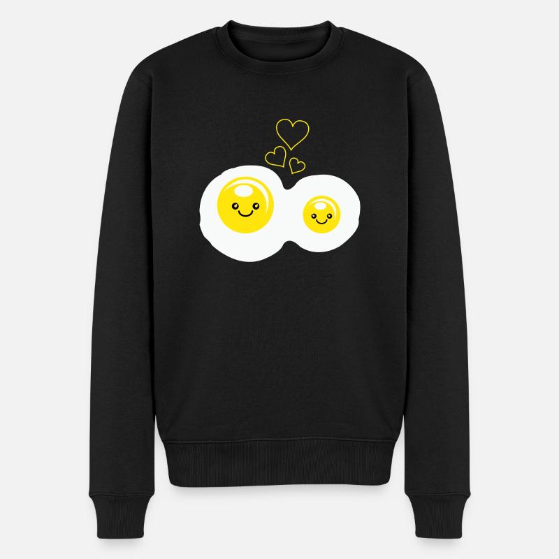 spiegeleier love - Männer Premium Bio Pullover - Schwarz
