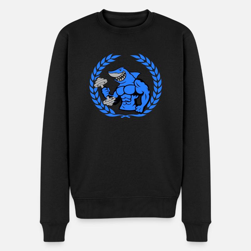 Haltère de musculation requin requin - Pull Premium bio Homme - noir