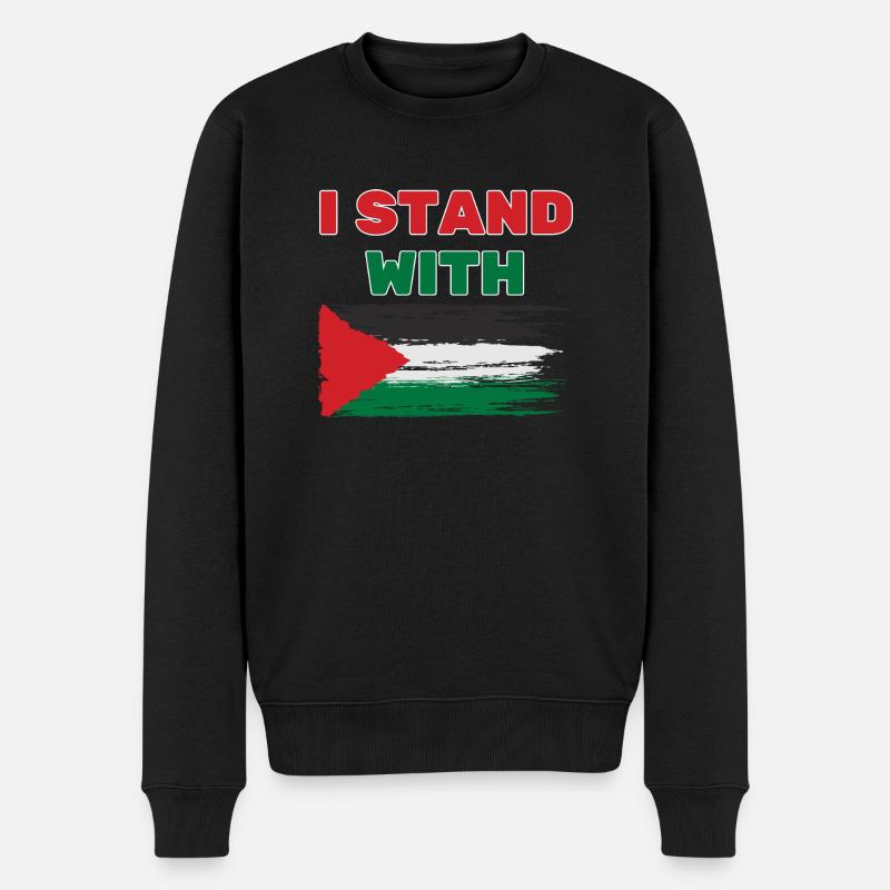 I stand with palestine FREE PALESTINE - Männer Premium Bio Pullover - Schwarz