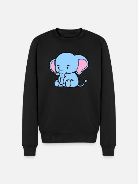 Cute Elephant - Men's Premium Organic Jumper - black
