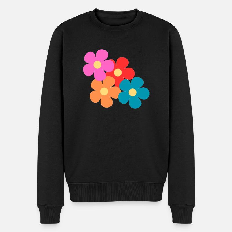 Les 4 fleurs - Pull Premium bio Homme - noir