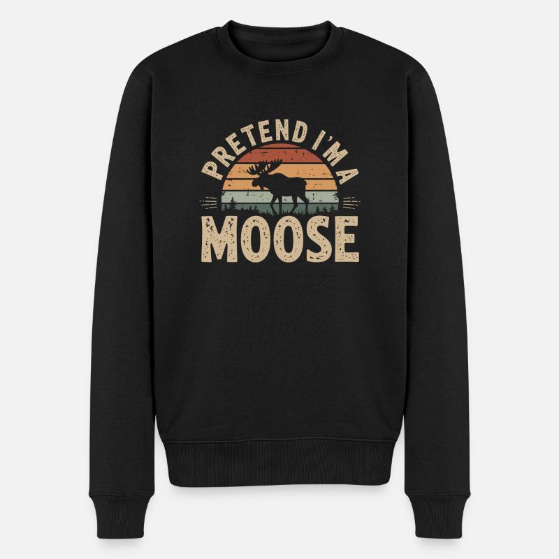 Witziger Elch-Spruch - Männer Premium Bio Pullover - Schwarz