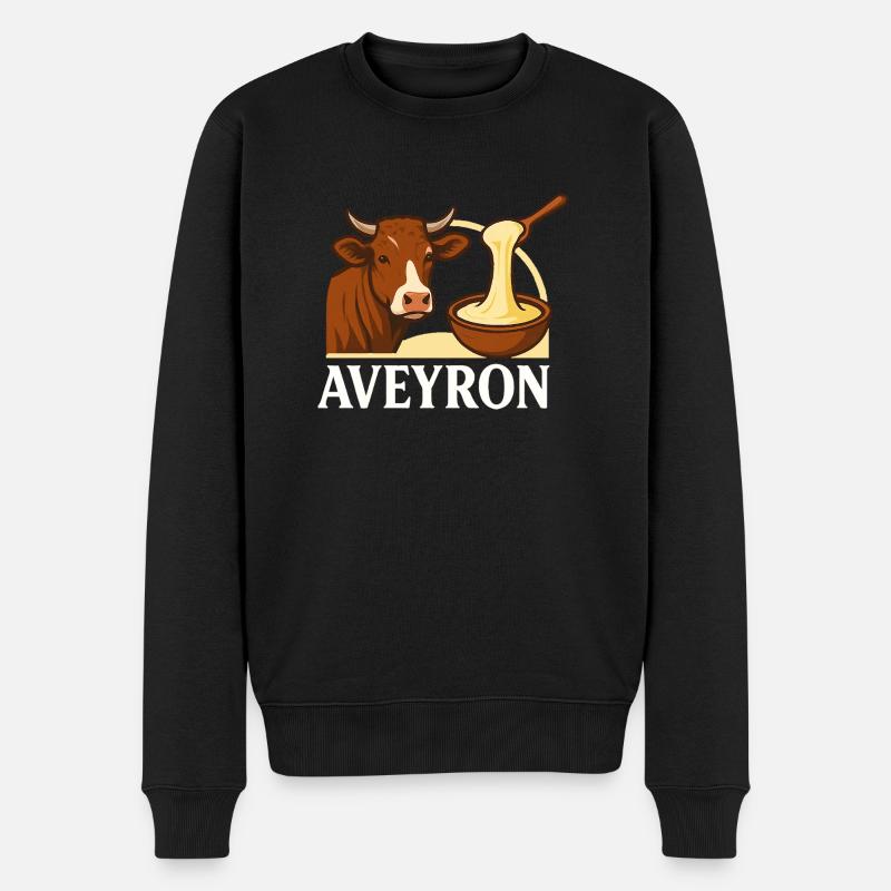 Aveyron 12 Okzitanien - Männer Premium Bio Pullover - Schwarz
