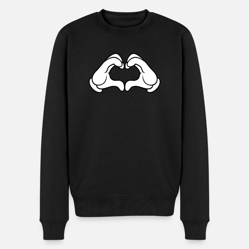 Love Hand Sign - Pull Premium bio Homme - noir