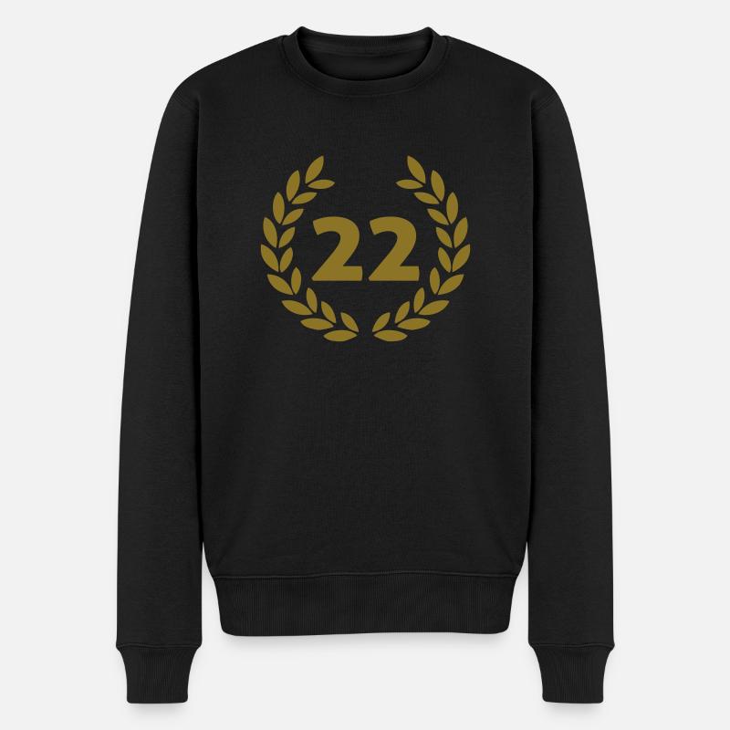 22 - Männer Premium Bio Pullover - Schwarz