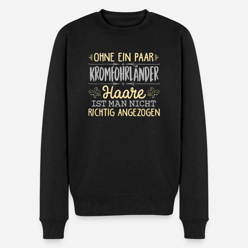 KROMFOHRLÄNDER Haare gehören dazu - Männer Premium Bio Pullover - Schwarz
