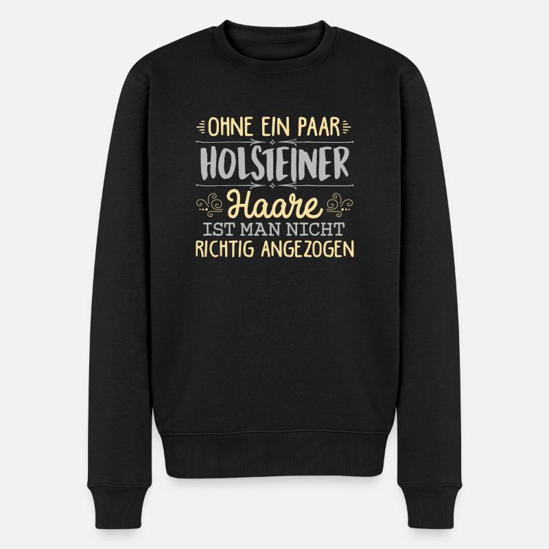 HOLSTEINER Haare gehören dazu - Männer Premium Bio Pullover - Schwarz