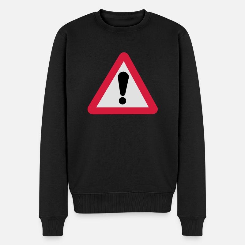 Gefahrenzeichen Gefahrenstelle - Männer Premium Bio Pullover - Schwarz