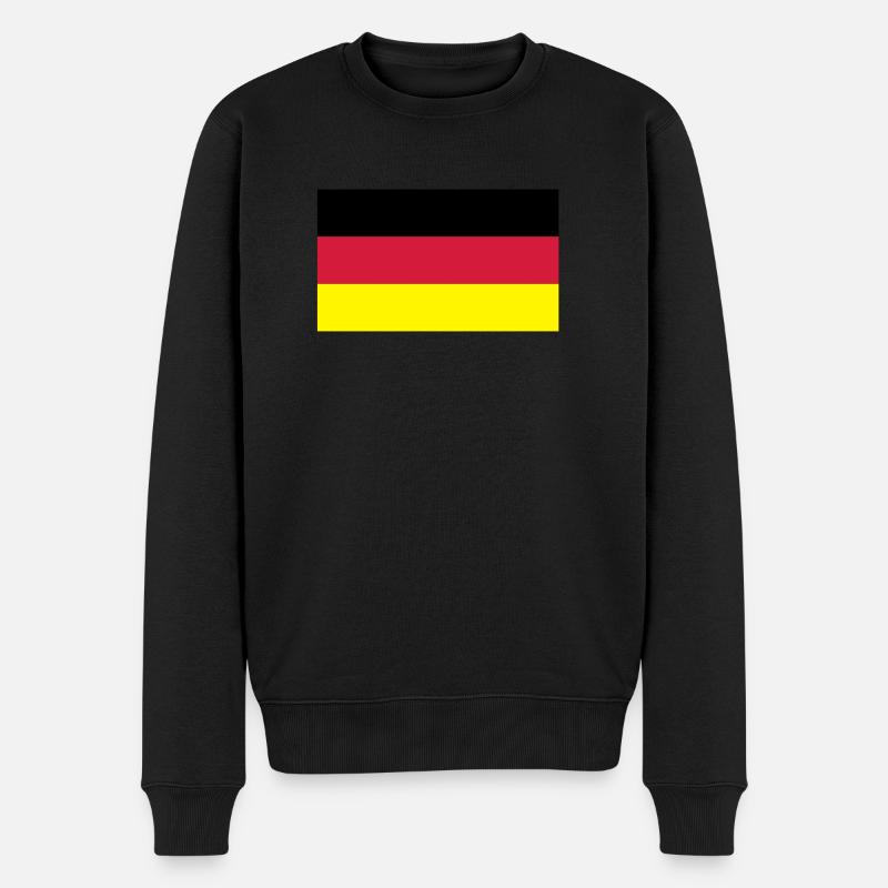 deutschlandflagge - Männer Premium Bio Pullover - Schwarz