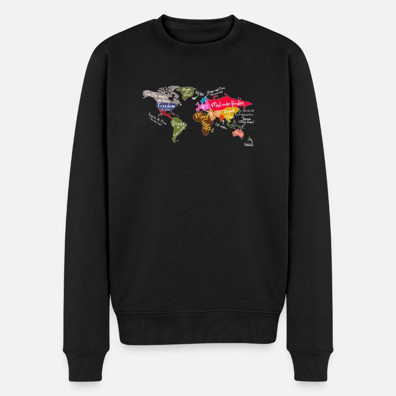 world - Männer Premium Bio Pullover - Schwarz