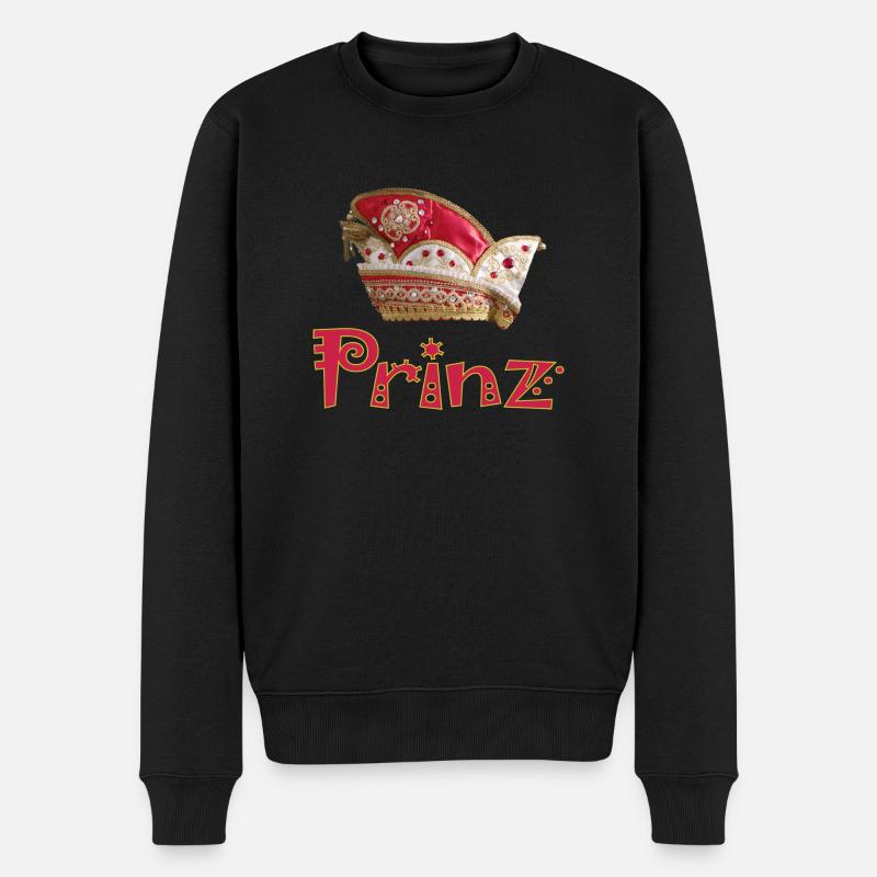 Karneval Prinz Prince - Männer Premium Bio Pullover - Schwarz