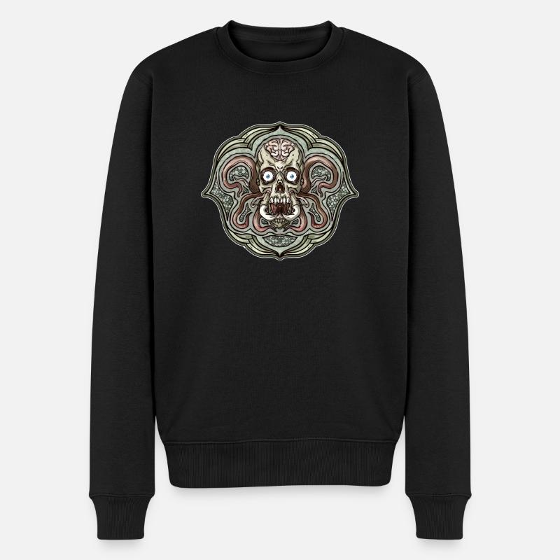 Skull - Männer Premium Bio Pullover - Schwarz