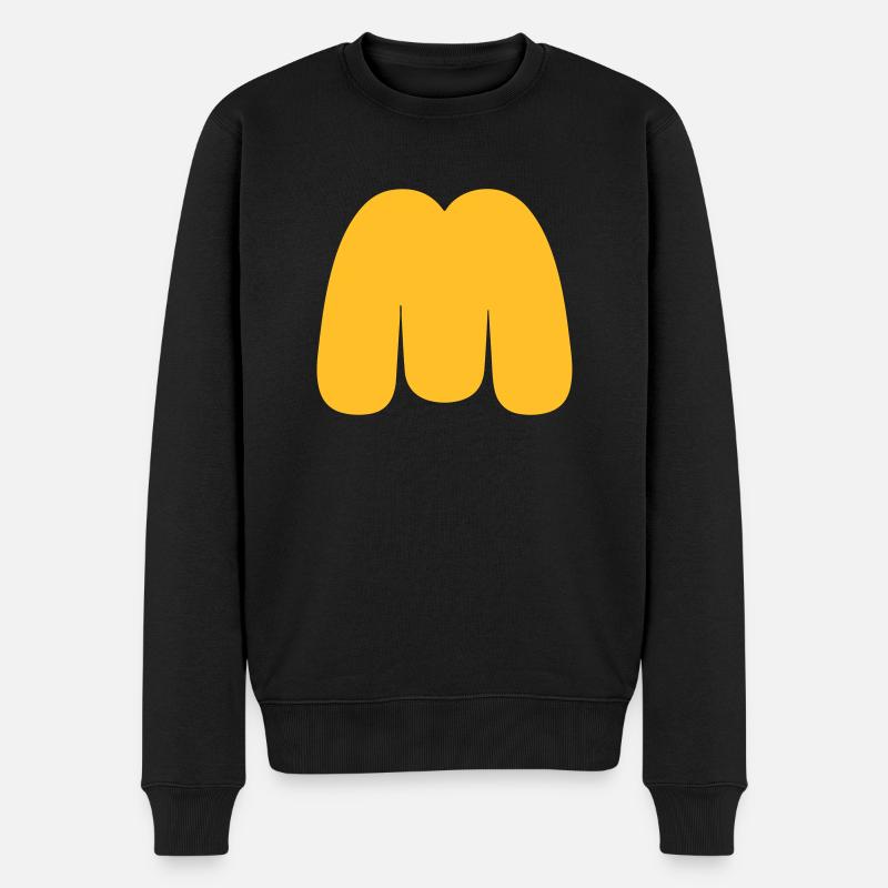 Fat Fast Food M - Männer Premium Bio Pullover - Schwarz