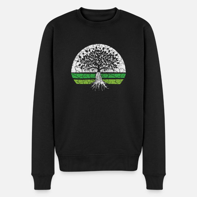 Arbre vert Co2 Climat Environnement Transition énergétique écologique bio - Pull Premium bio Homme - noir
