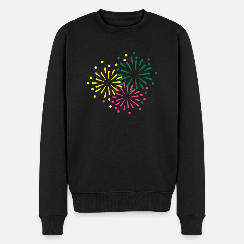 Feuerwerk - Männer Premium Bio Pullover - Schwarz