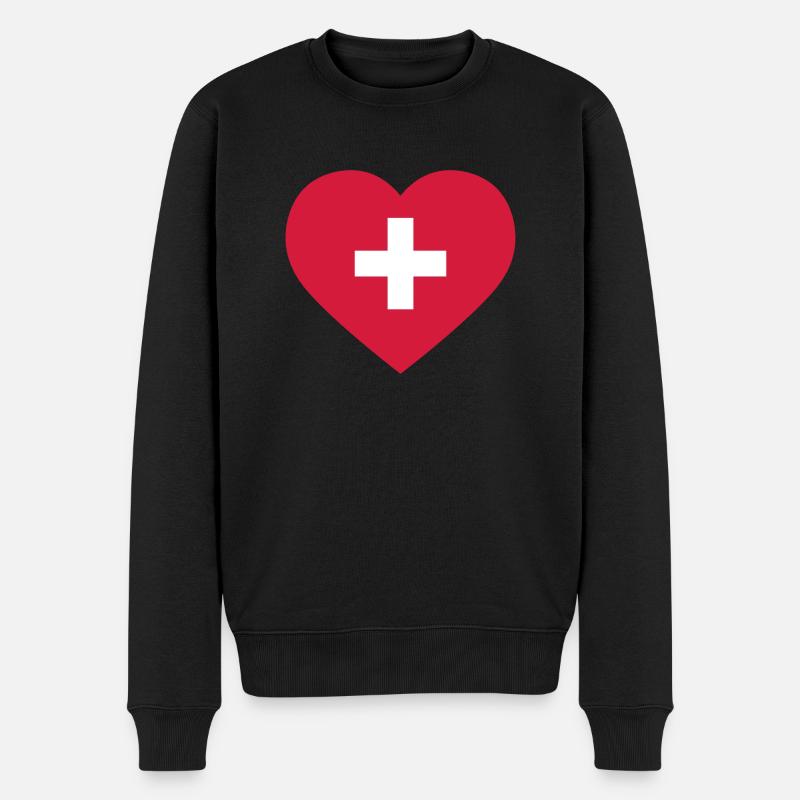 Suisse Cœur - Pull Premium bio Homme - noir