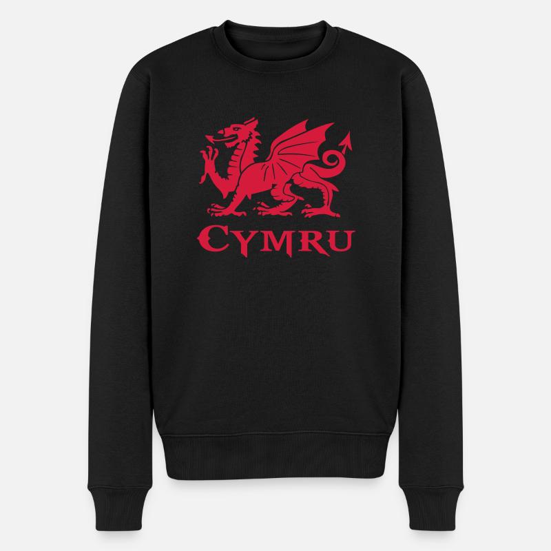 Flagge von Wales cymru dragon Welsh Dragon - Männer Premium Bio Pullover - Schwarz